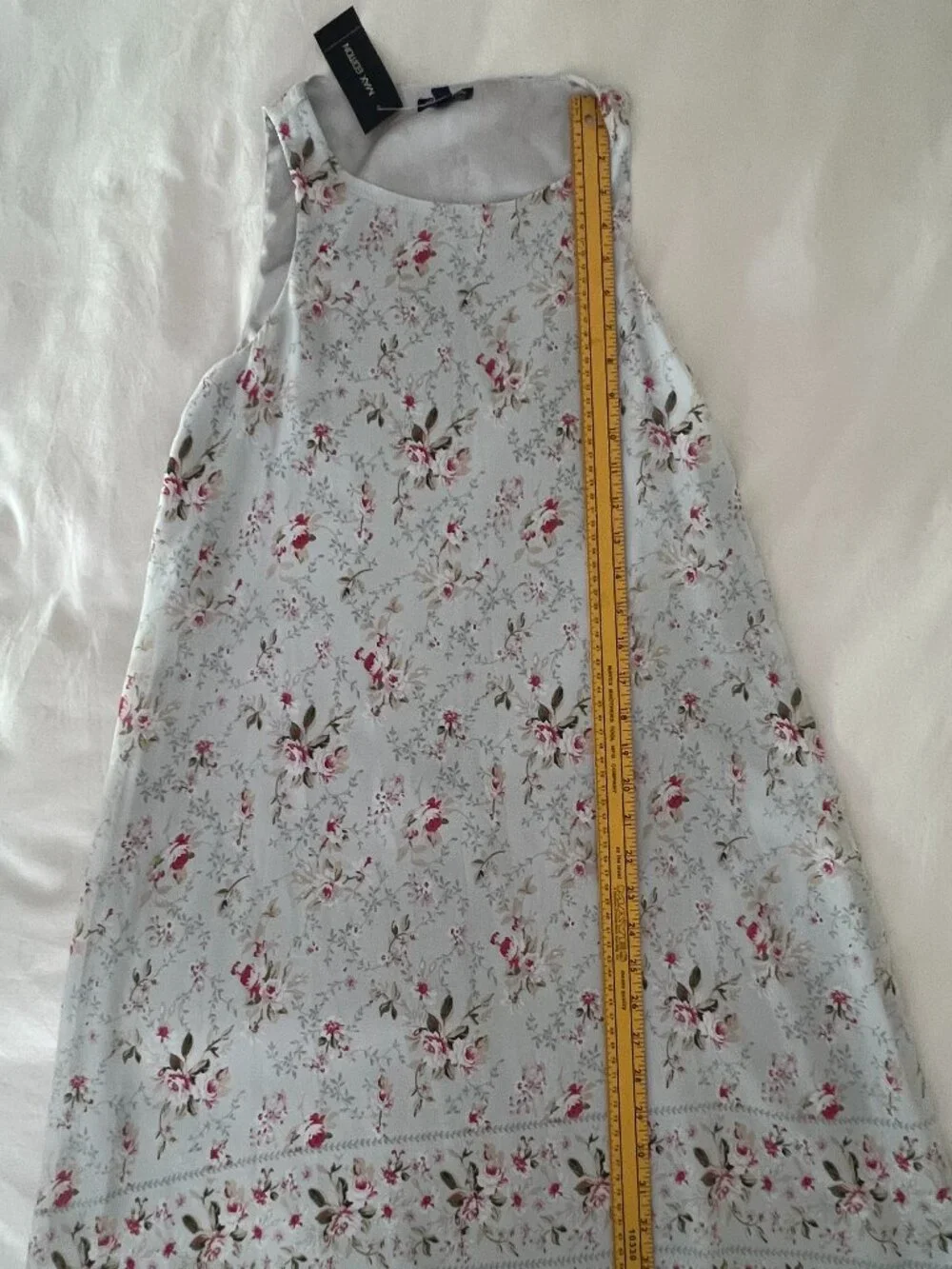 Max Edition Size S Sleeveless Light Blue with Flowers Summer Dress - Picture 6 of 9